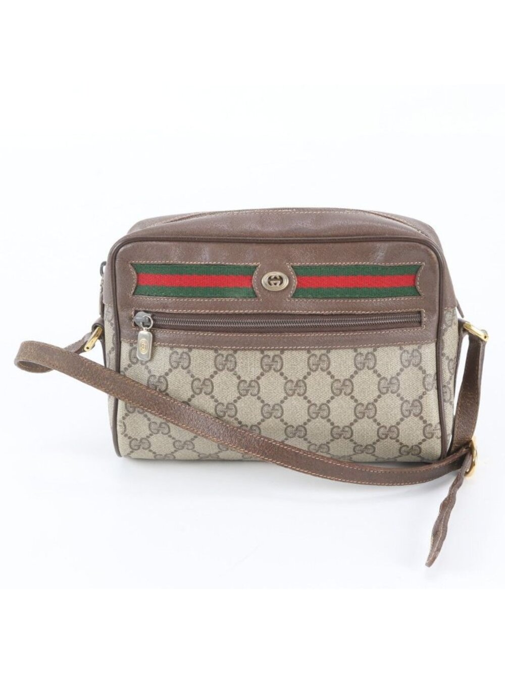 Gucci Vintage GG Supreme Sherry Line 119 02 087 Leather Shoulder Bag